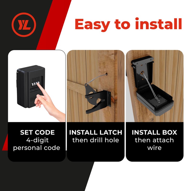 Yardlock Gate Lock â€“ Secure Keyless Fence Lock and Latch with 2-Way Access â€“ Strong Durable System for Theft Prevention and Home Security, Easy Installation on Wood or Vinyl Gates/Fences (Regular â€“ 1-Pack) - Image 4